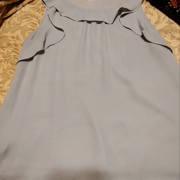 🩶Loft Dainty Soft French Silver Platinum Ruffled Organza Camisole Tank Top - LP - Picture 11 of 14